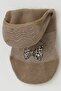 Girl's Ballerina Socks Bow Printed 5-14 Years Old, Brown - 3
