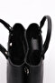 Black Snap Closure Adjustable Detachable Strap Women's Shoulder Bag 05Pc25K10362 - 5