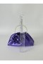 Purple Satin Rose Pearl Portfolio Evening Dress Handbag - 4