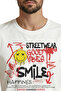 Premium Men's T-Shirt with Graffiti-Themed Design Featuring'Streetwear Good Vibes' and'Smile' Text - 7