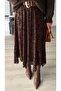 Bitter brown embossed patterned lined asymmetrical skirt - 2