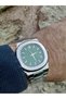 Pate Model Steel Strap Men's Wristwatch - Silver Case - Silver Color Strap - Green Dial - 3