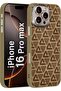 iPhone 16 Pro Max Hard TPU Case with Shockproof Bumper, Textured Non-Slip Brown (C)