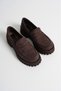 Women's Brown Flat Suede Thick Soled Comfortable Loafer Shoes - 5