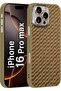 iPhone 16 Pro Max Hard TPU Case with Shockproof Bumper, Textured Non-Slip Brown (H)