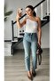 White one-shoulder blouse with accessory detail - 5