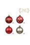 Christmas Balls, Red White Set of 24, 6CM Traditional Ornaments for Christmas Decoration - 5