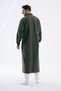 Men's Hajj and Umrah Outfit, Hakim Collar Long Cellabiye Fistan - Dark Green - 4