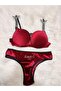 Red Velvet Angel Stone Bra Set - 2