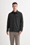 Thick Pique Fabric Premium Polo Collar Regular Fit Sweat Shirt - 2