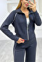 Women's Piped Zippered Tracksuit Set - 3