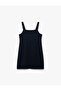 Square Collar Viscose Blended Basic Gilet School Dress with Straps - 2