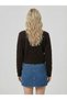 Women's Dark Brown Woolen Floral Applique Soft Textured Knitwear Sweater - 3
