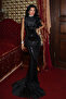 Silver Elspeth Sequin Detail Long Dress Ate-4015