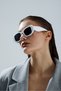 Square Thick Framed White Retro Vintage Unisex Eyewear Uv Protection - 4