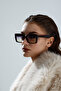 Nolita Rectangular Framed Black Vintage Retro Glasses Uv Protected - 8