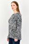 Women Crew Neck Long Sleeve Animal Print Top, Multicolor - 2