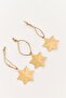 3Pcs Star Tree Ornament, Gold - 3