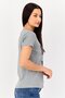 Women Crew Neck Short Sleeve Graphic T Shirt, Grey - 2