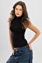 Women's Cotton Turtleneck Bodysuit 6320 Black - 2