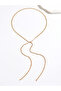 Gold Metal Tassel Chain Necklace - 4