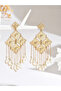 Women Gold Rhombus Dangle Earrings - 4