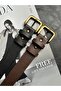 2-Piece Loyal Rectangular Pattern Women's Antique Vintage Buckle Belt Coat Belt Dress Belt Trouser Belt