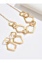 Gold Geometric Necklace and Earrings Set - 4