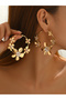 Women Metal Floral Earrings - 4
