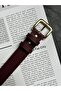 2-Piece Loyal Rectangular Patterned Women's Gold Buckle Belt Jacket Belt Dress Belt Trouser Belt - 2
