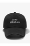 Black Slogan Embroidered Baseball Cap