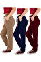 Women's Viscose Fabric 3-Pack Burgundy/Navy Blue/Brown Sweatpants (with Plus Size Option)