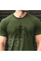 Selçuklu Kartal- Military Co Digital Printed Cotton Crew Neck T-Shirt Khaki - Khaki