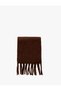 Tasseled Soft Textured Wool Blend Long Scarf