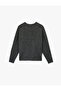 Long Sleeve Crew Neck Basic Knit Sweater with Stitching Detail - 4
