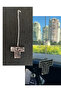 Tofaş t Logo Rearview Mirror Ornament Mirrored Plexiglass with Chain Doğan Şahin Kartal - 2