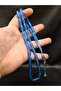Fine Long Capsule Cut Blue Color Powder Amber Prayer Beads - 2