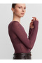 32122 Boat Neck Modal Cashmere Ultra Lightweight Blouse-Plum - 4
