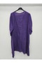 Women's Purple Italian Deep Side Y Slit Long Linen Tunic - 2