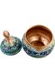 Handmade Enamel Copper Candy Sugar Bowl with Diamond-Cut Design - 6
