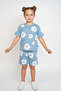 Girl's Floral Printed Cotton Relax Fit Bottom Top Set
