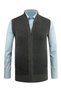 Men's Knitwear Dark Gray Vest with Zipper Pockets Steel Knitwear Classic Fit - 5015J