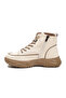 Beige Lace-Up Zippered Women's Boots 24K310-13 Z - 4