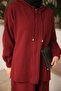 Burgundy Angora Soft Cardigan Trouser Set - 3