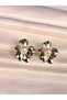 Women's Pearl Flower Steel Earrings Flower Model Gold Plated Non-Tarnish - 6