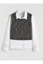 Two Mt Shop Quality Lcw Kids White Poplin Patterned Standard & Regular Girls' Shirt