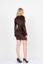 Women's Winter Coffee Velvet Luxe Draped Dress Velvet Sparkle Dress Stylish Daily Comfortable Dress 50345 - 6