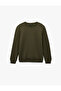 سويت شيرت ذو قصة عادية وأكمام طويلة وياقة دائرية - 3