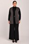 Women's Smoked Embossed Floral Pattern Pocketed Knitwear Knitted Mother Vest - 3