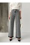 High Waist Loose Leg Pants Jeans with Detail of Leg Detachment - 8
